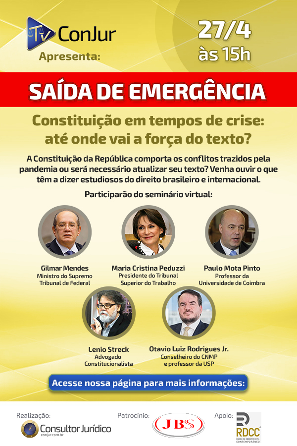 Juristas discutem como aplicar a Constituição durante epidemia